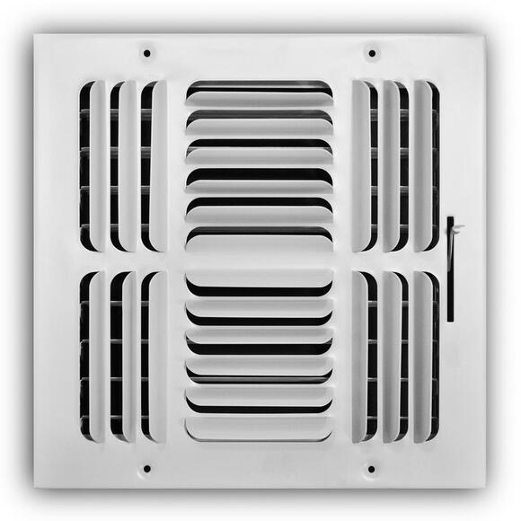 Everbilt 10 in. X 10 in. 4-Way Steel Fixed Curved Blade Wall/Ceiling Register - Picture 1 of 4